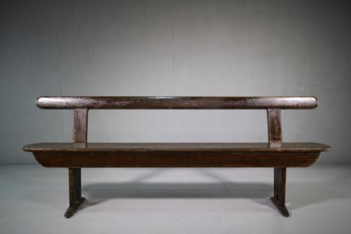 19th Century Original Painted Pine Antique Bench Seat.