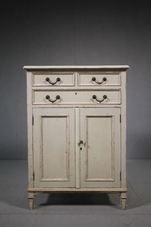 19th Century Antique Pine Cupboard in Original Paint.
