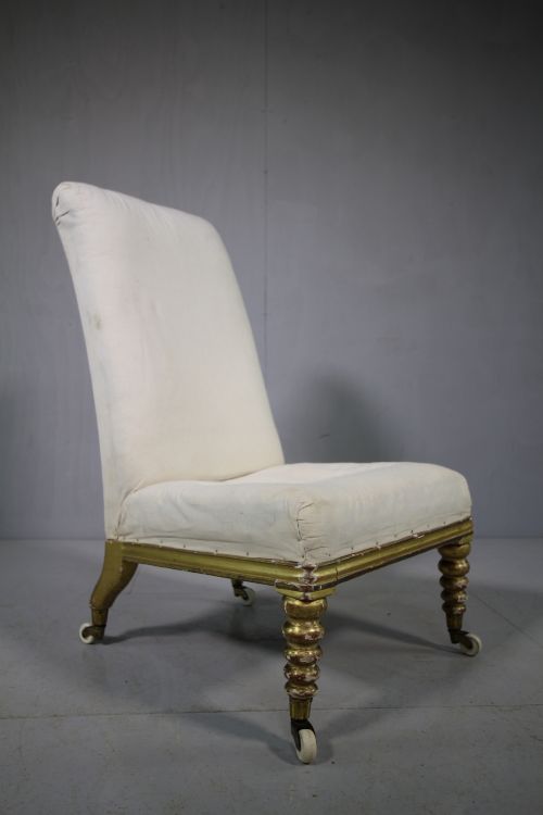 Quality Irish Antique Gilt Side Chair by Robert Strahan & Co.
