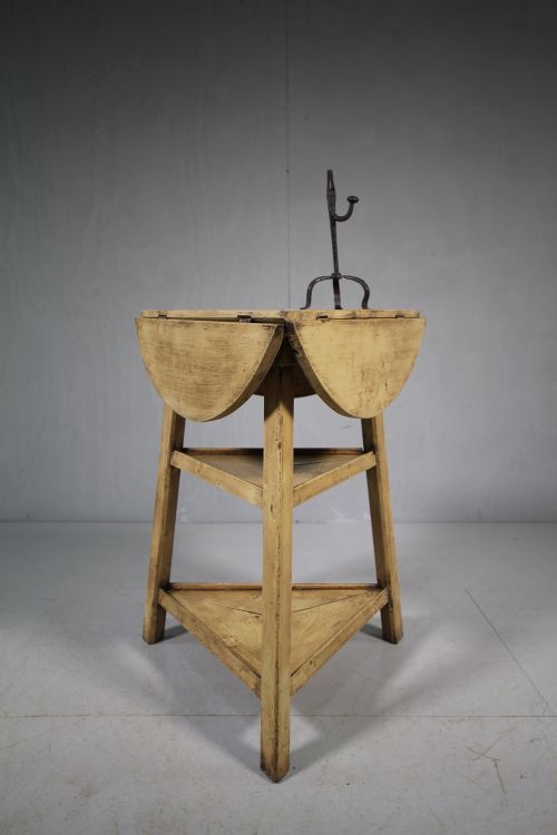 Unusual Antique Cricket Table in Original Paint.