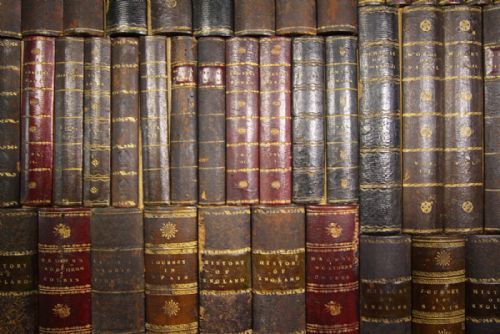 Set of 71 Georgian Antique Leather Book Spines.
