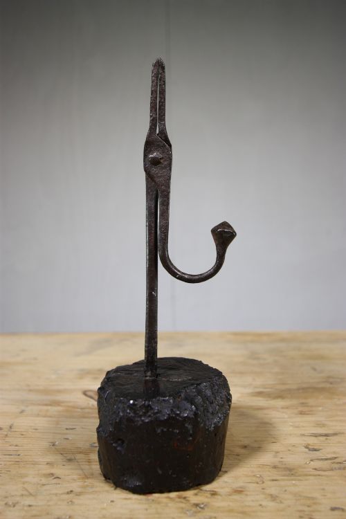 18th Century Antique Iron Rush Light.