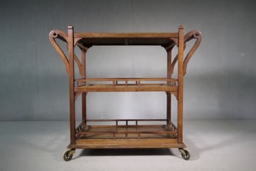 Edwardian Antique Teak Trolley by Hughes Bocklow London.