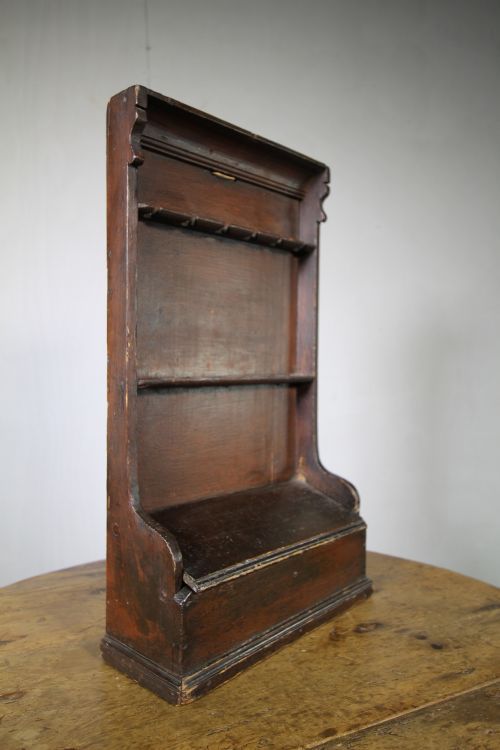 Georgian Original Painted Pine Spoon Rack.