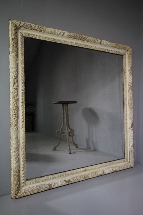 Beautiful Large 18th Century Antique Pine Mirror.