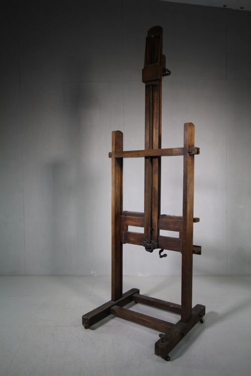 Large 19th Century English Antique Oak Artists Easel.