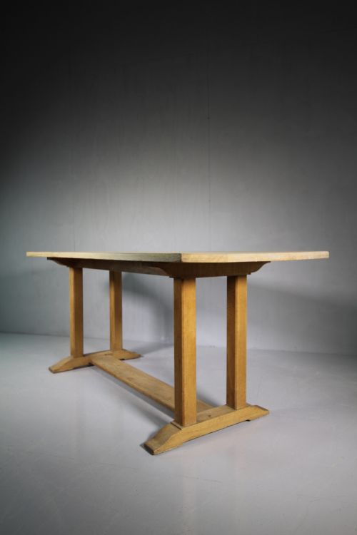 Large 1930'S Heals Oak Refectory Dining Table.