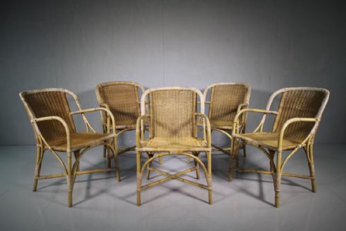 Set of 1920'S Dryad Garden Armchairs from Harrods.
