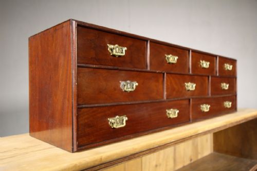 Quality Bank of Antique Mahogany Drawers.