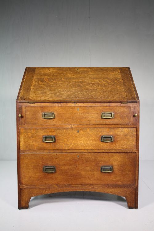 Early Antique Heals Oak Bureau.