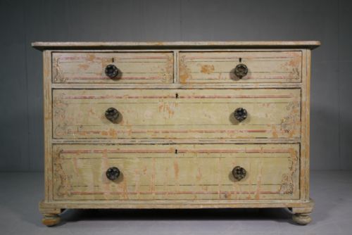 Regency Original Painted Antique Pine Chest of Drawers.
