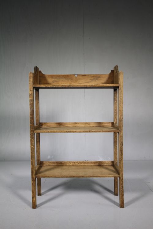 1920'S Oak Open Bookcase by Heals of London