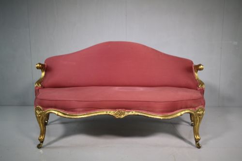 English 19th Century Antique Gilt Sofa.