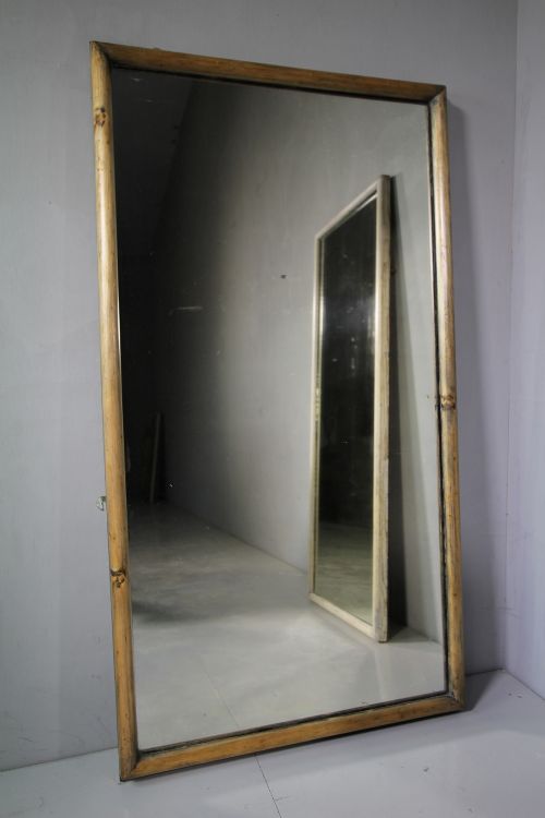 19th Century Antique Pine Shop Fitting Mirror.