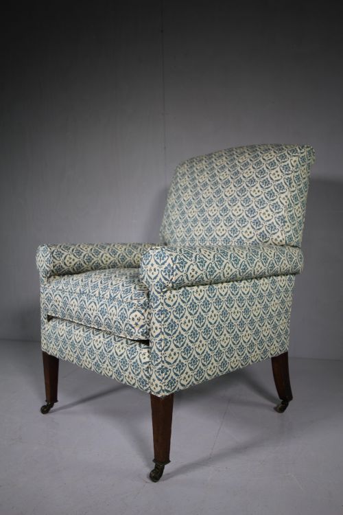 Very Large Howard & Sons Antique Upholstered Armchair.