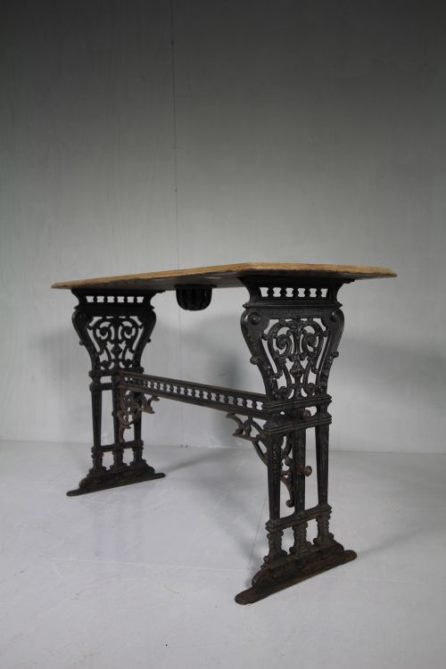 Rare 19th Centuryantique Iron Pub Table with Service Bell