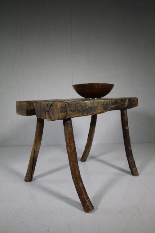 Primitive 19th Century Antique Fruitwood Coffee Table.