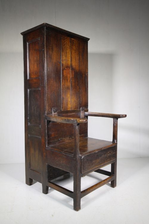 Rare Georgian Antique Oak Bacon Settle