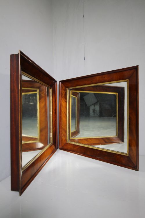 Pair of English Regency Antique Mahogany Mirrors.