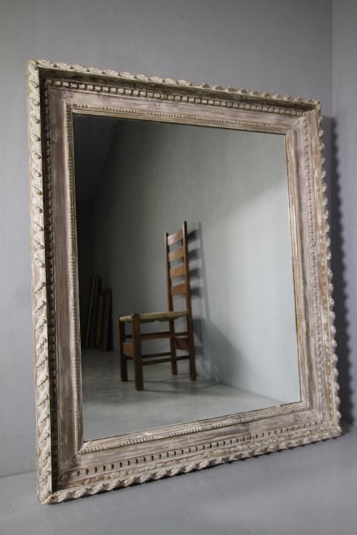 Late Georgian Antique Carved Pine & Gesso Mirror