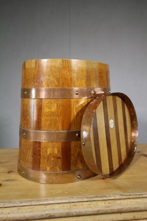 Scottish Antique Teak Coopered Barrel by Drummond