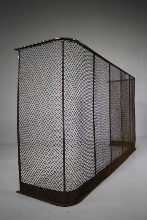 English 19th Century Antique Brass Top Fire Guard.