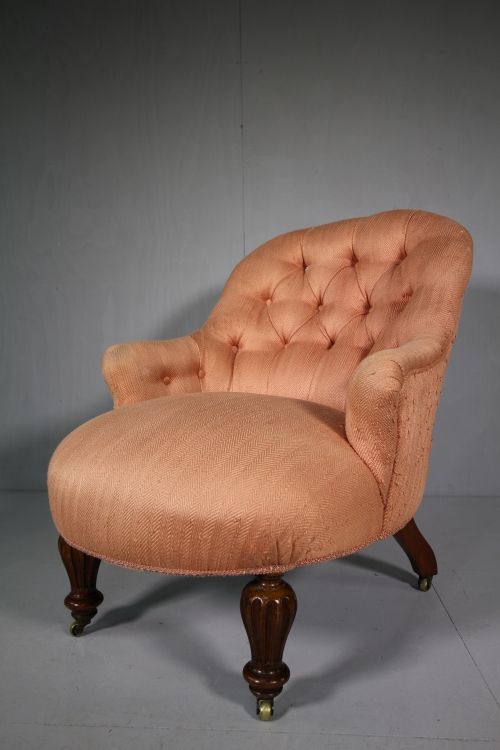 19th Century Antique Upholstered Armchair.