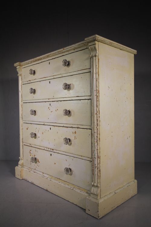 Lovely Original Painted Pine Antique Chest of Drawers.