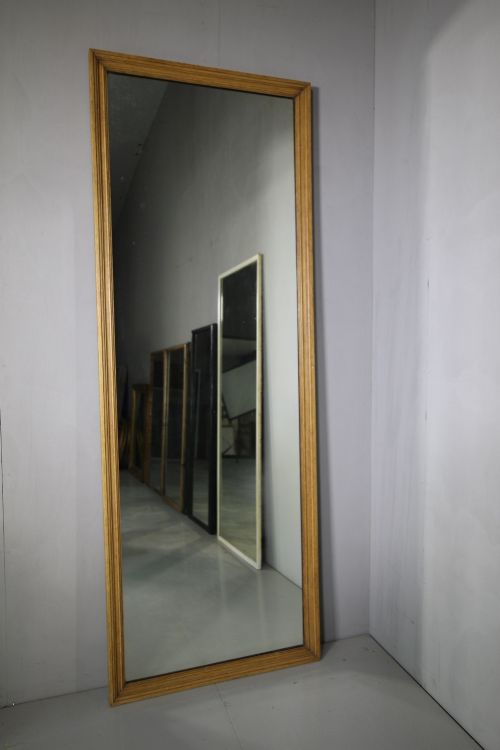 Large English 19th Century Antique Oak Mirror.