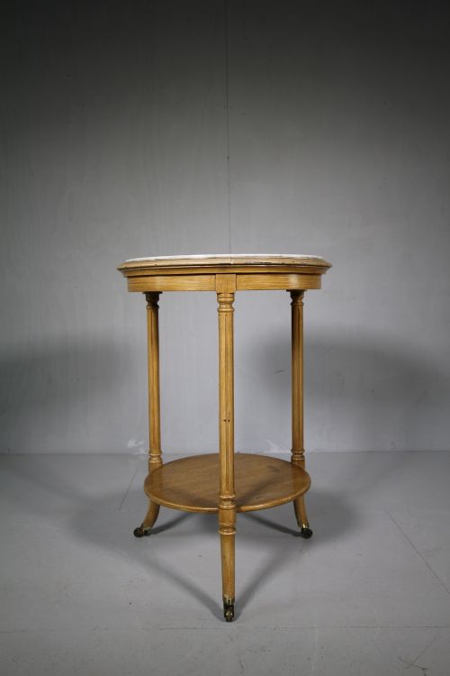 English 19th Century Antique Marble Top Side Table.