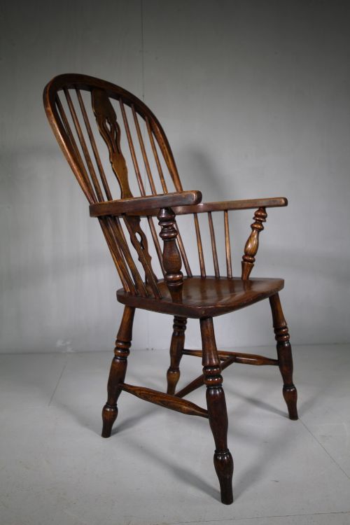 19th Century Tall Back Antique Windsor Armchair.