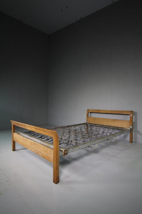 1930'S Heals Oak Bed with Base Designed by Jf Johnson.