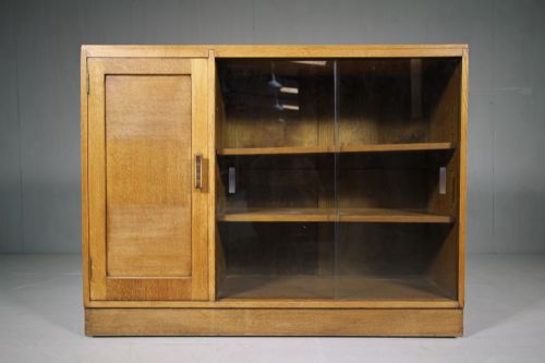 1930'S Oak Bookcase Cabinet by Bowman Brothers London.