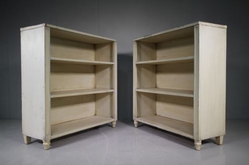 Pair of Regency Antique Bookcases in Original Paint.