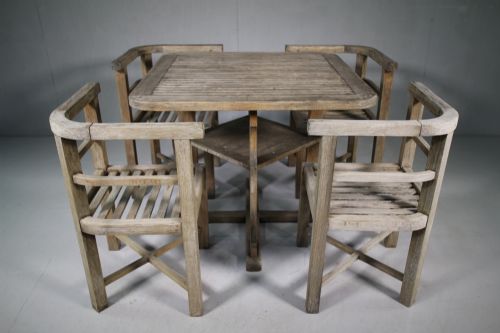 Heals 1920'S Garden Table & Four Chairs by Hughes Bolckow.