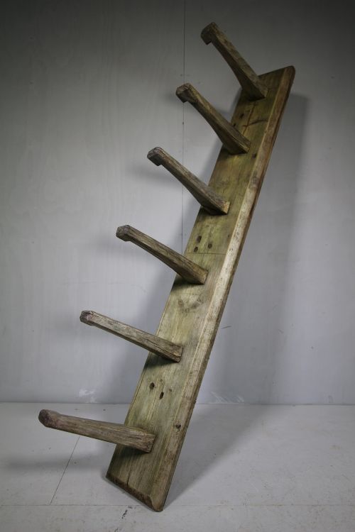 Large Set of 19th Century Antique Elm Stable Hooks.