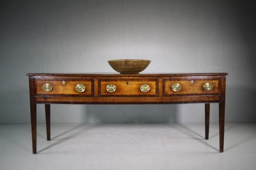 English 18th Century Antique Oak Dresser Base.