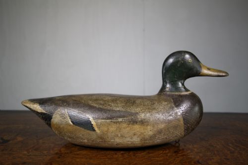 Large English Antique Decoy Duck in Orignal Paint.