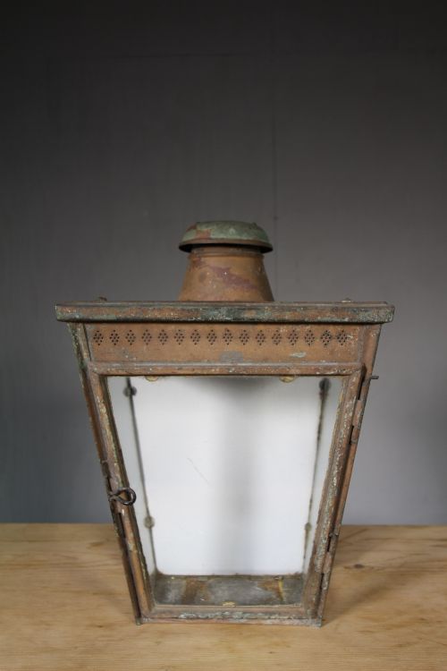 English 19th Century Antique Copper Wall Lantern.
