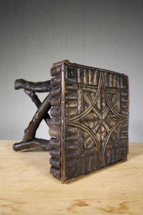 English 19th Century Antique Rustic Stool.