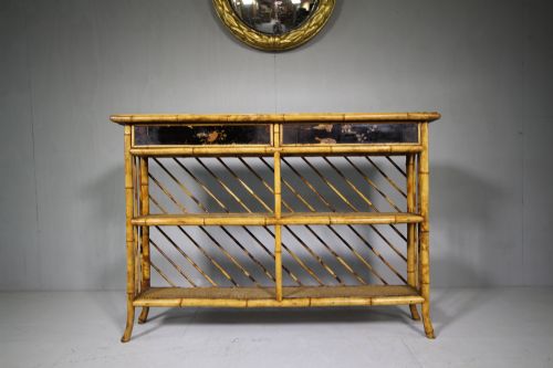 19th Century Antique Bamboo Console Table.