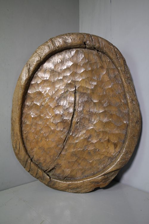 Large 19th Century Sculptural Wooden Antique Platter.