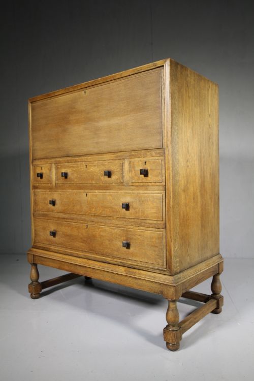 1920'S Heals Oak Bureau on Chest.