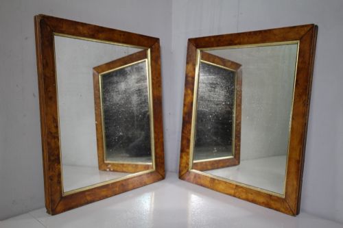 Pair of Georgian Antique Burr Mirrors.