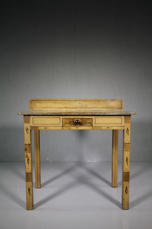 Original 19th Century Antique Painted Pine Side Table.