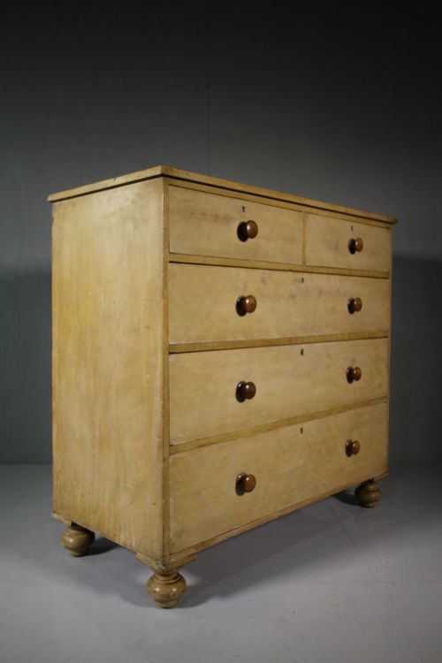 English Antique Orignal Painted Pine Chest of Drawers.
