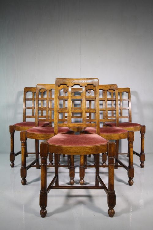Set of Six Heals 1930'S Tilden Oak Dining Chairs.
