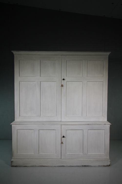 19th Century Painted Pine Antique Housekeepers Cupboard.