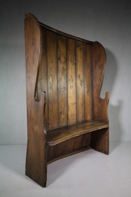 Welsh 19th Century Antique Pine Settle.