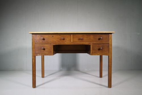 1930'S Heals Oak Desk from Christ College Cambridge.